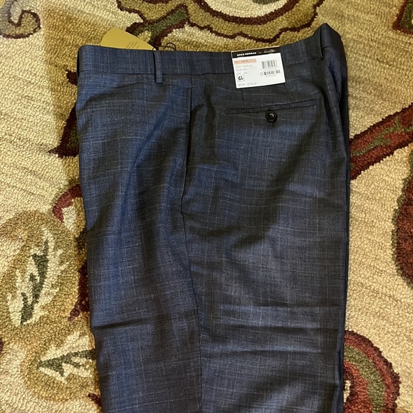 TASSO ELBA Greg Norman 42W x 30L FlatFront Wool Natural Stretch BLACK $150 NEW - Picture 11 of 13